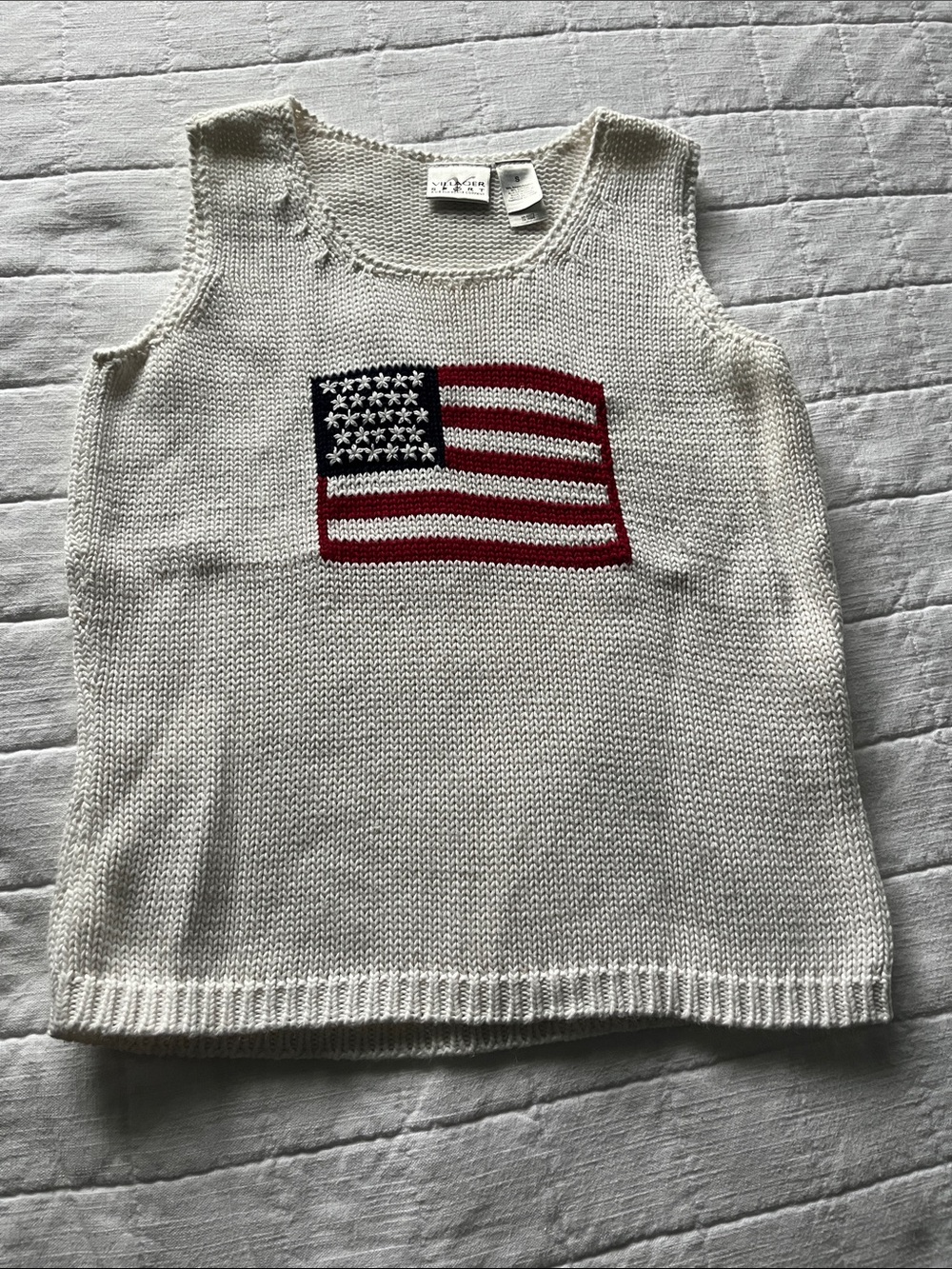 Claiborne White Knit Scoop-Neck Sweater Tank